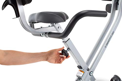 Cadence E-Smartfit 250 - Bicicleta estática plegable unisex, incluye 1 año de iFIT, color blanco y plateado