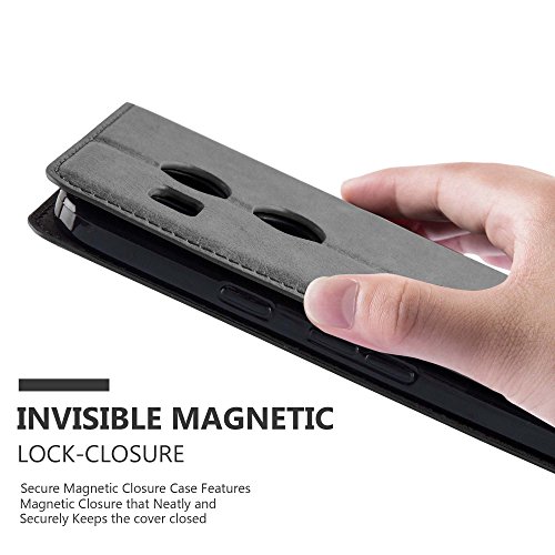 Cadorabo Funda Libro para LG Nexus 5X en Negro Antracita - Cubierta Proteccíon con Cierre Magnético, Tarjetero y Función de Suporte - Etui Case Cover Carcasa