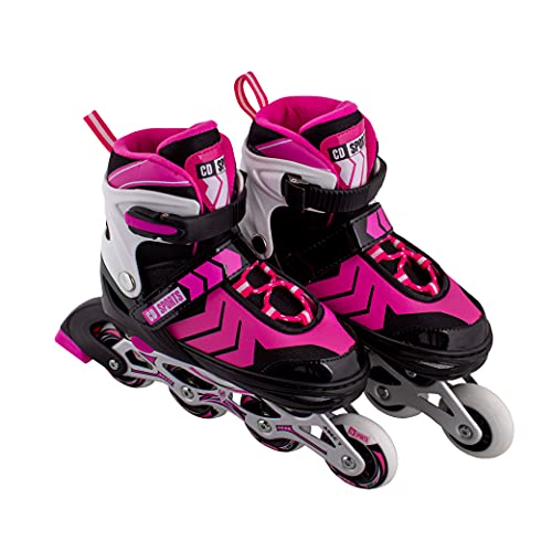 Calma Dragon Patines en Linea, Tamaño Ajustables, Profesionales para Adultos y Niños, Protección incluida de Regalo, 4 Ruedas, Skates, ABEC-7,Forro Interior, Rollers para Mujer y Hombre (Rosa, M)