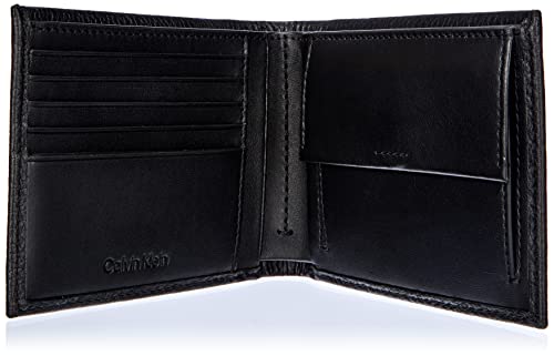 Calvin Klein Warmth Bifold 5CC W/Coin L, Accesorio de Viaje-Billetera Plegable Triple para Hombre, Schwarz, Talla única