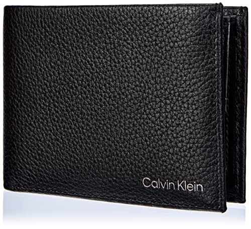Calvin Klein Warmth Bifold 5CC W/Coin L, Accesorio de Viaje-Billetera Plegable Triple para Hombre, Schwarz, Talla única