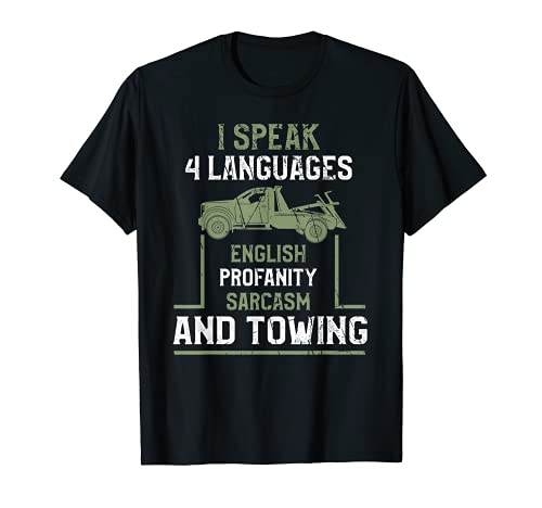 Camisa de remolque divertida para remolque con texto en inglés "Tow Truck Driver" Camiseta