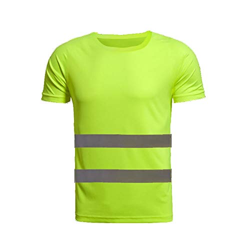 Camisa de Seguridad de Manga Corta de Alta Visibilidad de enfriamiento de Secado rápido Camiseta Reflectante de Trabajo para Hombres