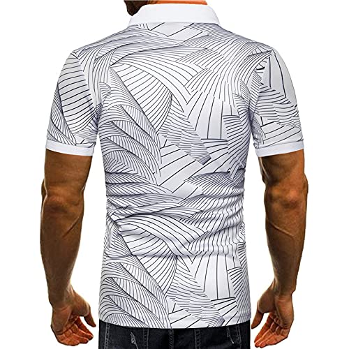 Camisa Polo Hombres Deportes Fitness Golf Béisbol Hombres Tshirt Casual Transpirable Hombres Shirt Verano Casual Hombres Camisa Deportiva Hombres C-White2 XL