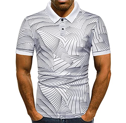 Camisa Polo Hombres Deportes Fitness Golf Béisbol Hombres Tshirt Casual Transpirable Hombres Shirt Verano Casual Hombres Camisa Deportiva Hombres C-White2 XL