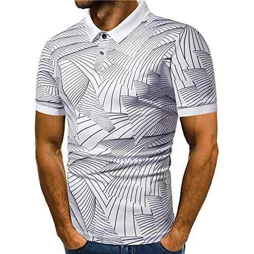 Camisa Polo Hombres Deportes Fitness Golf Béisbol Hombres Tshirt Casual Transpirable Hombres Shirt Verano Casual Hombres Camisa Deportiva Hombres C-White2 XL