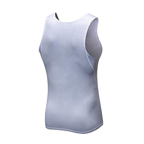 Camiseta De Compresión Sin Mangas para Hombre Baselayer Secado Rápido Tirantes Tops Blanco L