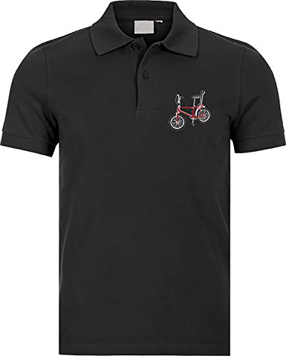 Camisetas EGB Polo Bicicross ochenteras 80´s Retro (Negro, 3XL)