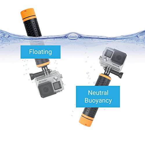CamKix Flotante Telescopico Palo y corcho de agarre en uno Compatible con Gopro Hero 8 Black, Hero 7, 6, 5, Black, Session, Hero 4, Session, Black, Silver, Hero+ LCD, 3+, 3, 2, 1 - Extensible desde 6.7" a 15.7" - Con Cuna para WiFi - A prueba de agua