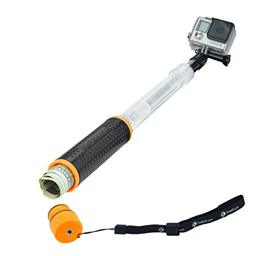 CamKix Flotante Telescopico Palo y corcho de agarre en uno Compatible con Gopro Hero 8 Black, Hero 7, 6, 5, Black, Session, Hero 4, Session, Black, Silver, Hero+ LCD, 3+, 3, 2, 1 - Extensible desde 6.7" a 15.7" - Con Cuna para WiFi - A prueba de agua