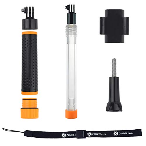 CamKix Flotante Telescopico Palo y corcho de agarre en uno Compatible con Gopro Hero 8 Black, Hero 7, 6, 5, Black, Session, Hero 4, Session, Black, Silver, Hero+ LCD, 3+, 3, 2, 1 - Extensible desde 6.7" a 15.7" - Con Cuna para WiFi - A prueba de agua