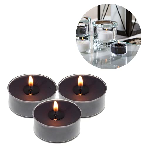 Candelo - Juego de 18 velas aromáticas de ambiente (aroma de rosa negra, velas de té negras, en funda de plástico, 3,8 x 1,7 cm, 4 horas de combustión)