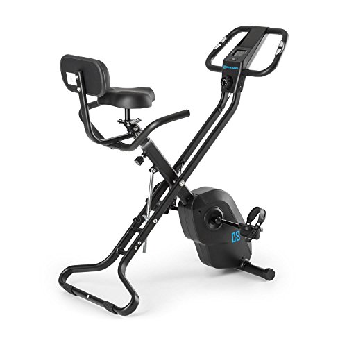 Capital Sports Azura - Bicicletas estaticas, Bicicleta estatica con pulsómetro en Manillar, Bici estatica Plegable, Rotor de 4 kg, 7 Niveles de Altura, hasta 120 kg, 8 Niveles Resistencia, Negro