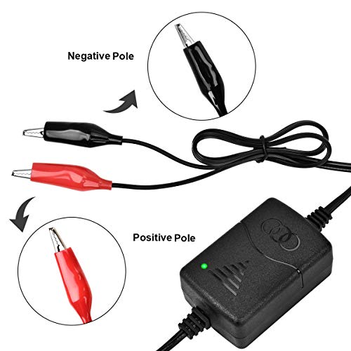 Cargador de Batería 12V 1300 mA con Protecciones Múltiples Inteligente Mantenimiento Automático para Batería de Plomo ácido Sellada de Motocicletas, Coche, Automóviles