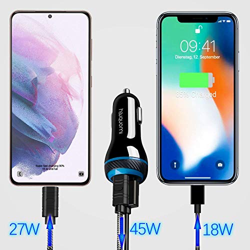 Cargador de Coche rápido USB C,Cargador Coche Compatible con Samsung Galaxy S21/S21 5G/Ultra/Note/10/9,iPhone 13/12/11,Huawei,Pixel,Xiaomi