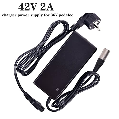 Cargador para bicicleta eléctrica de 42 V, 2 A, fuente de alimentación de 84 W, adaptador CA, batería de litio de 36 V, fuente de alimentación para bicicleta eléctrica, Pedelec, bicicleta eléctrica