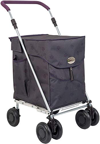 Carro de la Compra Plegable De Lujo 'Kensington' de Sholley, Carrito de la Compra Fuerte y Estable, 4 Ruedas 6 Ruedas, Asa Ajustable Altura y Ângulo, Hombres, Mujeres, Unisex