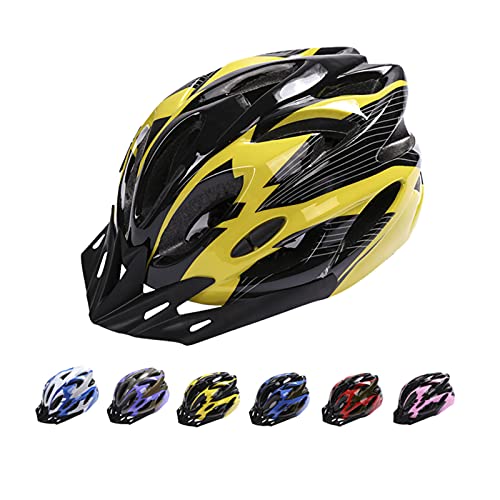 Casco de Bicicleta, Casco de Bicicleta de Montaña Casco de Bicicleta para Adultos Ajustable con Visera Extraíble para Bicicleta MTB City Specialized Casco de Bicicleta para Hombres y Mujeres Amarillo