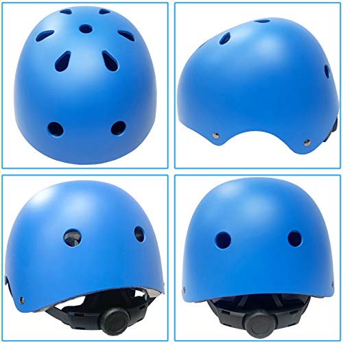 Casco para niños y niñas Casco cómodo Ajustable de Seguridad para patineta, patineta, Bicicleta (3-8 años) (Blue, S(3-8years Old))