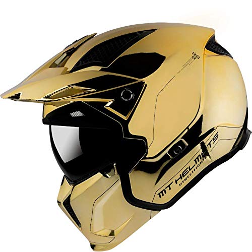 Casco Trial homologado Jet desmontable CASCO MT TR902XSV STREETFIGHTER SV CHROMED A9 DORADO M Casco Hombre adulto casco mujer