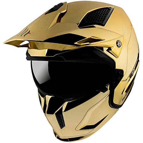 Casco Trial homologado Jet desmontable CASCO MT TR902XSV STREETFIGHTER SV CHROMED A9 DORADO M Casco Hombre adulto casco mujer