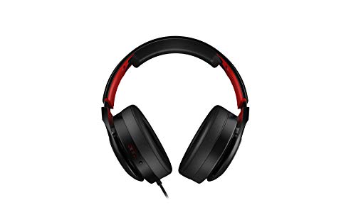 Cascos Gaming Ozone Rage X40 - Auriculares con microfono - Sonido 7.1 Virtual, Software, Altavoces 50m, LED rojo, Diadema Ajustable, Controlador, Compatible PS4, Ergonomico, Negro