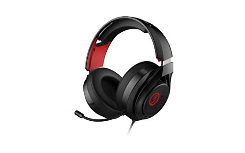 Cascos Gaming Ozone Rage X40 - Auriculares con microfono - Sonido 7.1 Virtual, Software, Altavoces 50m, LED rojo, Diadema Ajustable, Controlador, Compatible PS4, Ergonomico, Negro