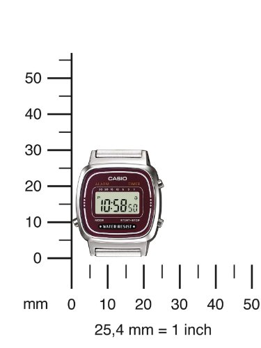 Casio LA670WEA-4EF - Reloj Digital de Cuarzo para Mujer con Correa de Acero Inoxidable, Color Plateado