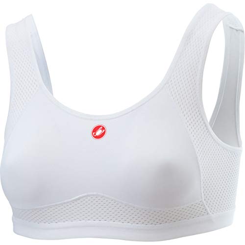 castelli Rosso Corsa Bra Ropa Interior Ciclismo, Mujer, Blanco, S