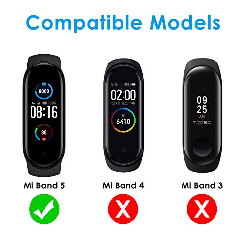 CAVN Protector de pantalla compatible con Xiaomi Mi Band 5/Mi Band 6, 6 Pack cobertura completa flexible protector de pantalla Soft HD TPU Clear para Xiaomi Band 6