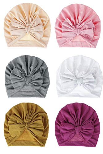 CBOO Gorros Bebé Sombrero Turbante para Bebé Recien Nacido Niña Infantil, Recién Nacido Sombrero Bowknot Cabeza Accesorio Pelo niña (F)