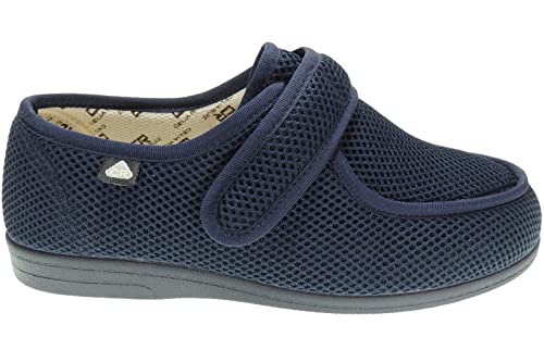 CELIARUIZ Wallaby-REJ Zapatilla Wallaby Rejilla Extra Ancho Especial Antibacteriana Sanitized Diabéticos Posoperatorio Ajuste Velcro Hombre Mujer Unisex Marino Talla 43