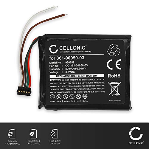 CELLONIC® Batería de Repuesto 361-00050-03,361-00050-10 Compatible con Garmin Edge 510, 800mAh Accu GPS Pila sustitución Battery