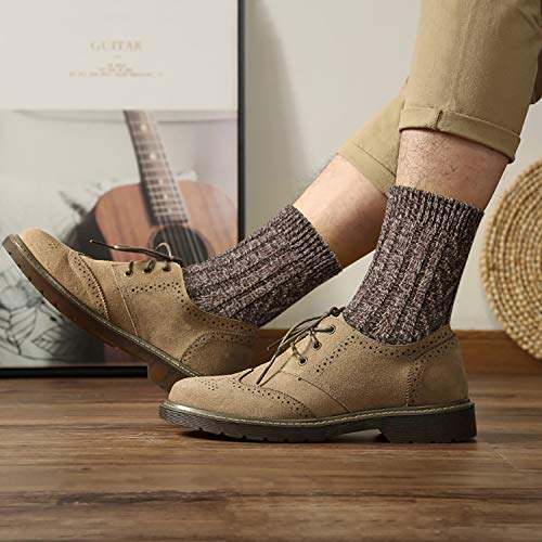 Chalier 5 Pares de Calcetines Térmicos Mujer, Calcetines Termicos Invierno Grueso Antideslizante de Lana para Mujeres