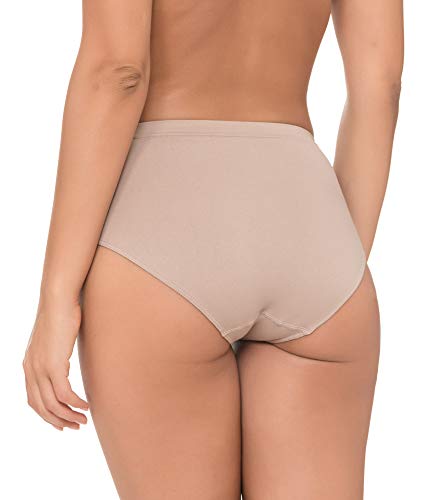 Channo Pack de 6 Bragas Clásicas Básicas Mujer de Licra sin Costuras Efecto Invisible Midi Altas Color Liso. Surtido L