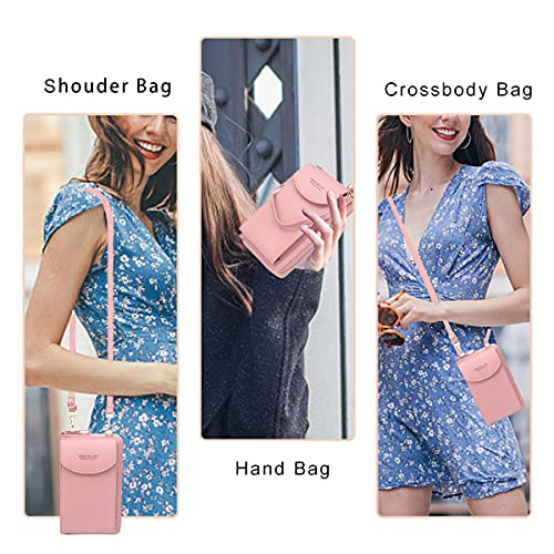 CheChury Bandolera Móvil,Pequeño Bolso para Mujer de Cuero de la PU del Teléfono Celular Crossbody Phone Wallet Bolsa con Cremallera Bandolera Monedero con Ranuras para Tarjeta