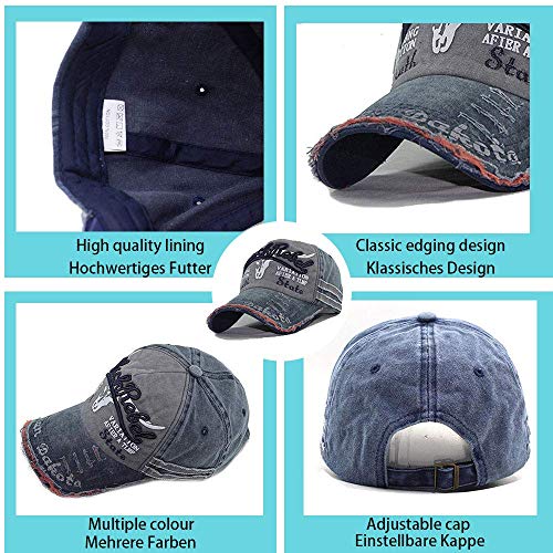 CheChury Nueva Unisex Gorra de béisbol algodón Mezclado Motocicleta Gorra Adjustable al Aire Libre Cap clásico algodón Sombrero Ocio Retro Gorras Hip Hop