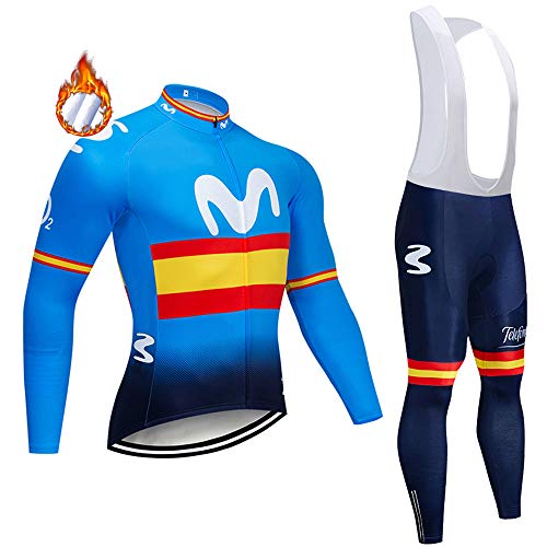 CHHBS Pro Team Maillot Ciclismo Hombre Polar Polar Invierno,Ropa Ciclismo de Manga Larga para Hombre MTB