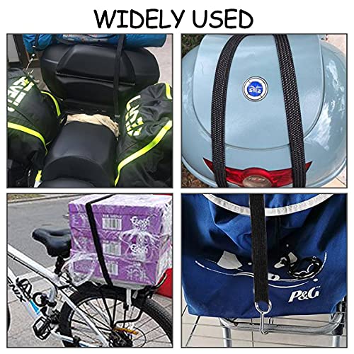 Cinchas de Amarre,Cuerdas Elasticas,4 Piezas Cinchas Moto,Correas Elásticas con Ganchos,Correas de Amarre para El Transporte Tensores Ajustables