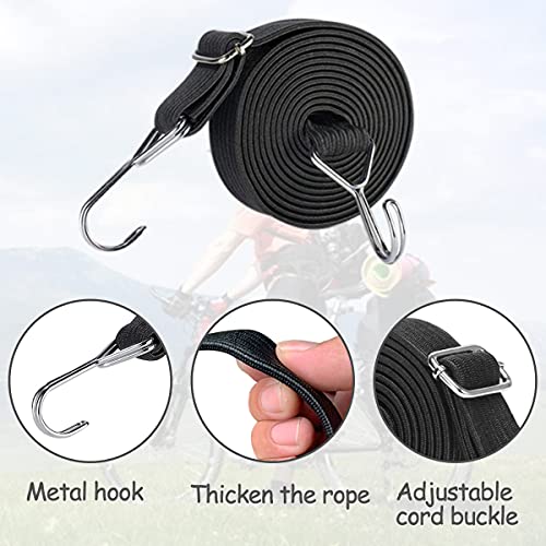 Cinchas de Amarre,Cuerdas Elasticas,4 Piezas Cinchas Moto,Correas Elásticas con Ganchos,Correas de Amarre para El Transporte Tensores Ajustables
