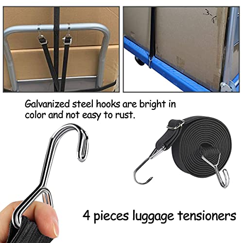 Cinchas de Amarre,Cuerdas Elasticas,4 Piezas Cinchas Moto,Correas Elásticas con Ganchos,Correas de Amarre para El Transporte Tensores Ajustables