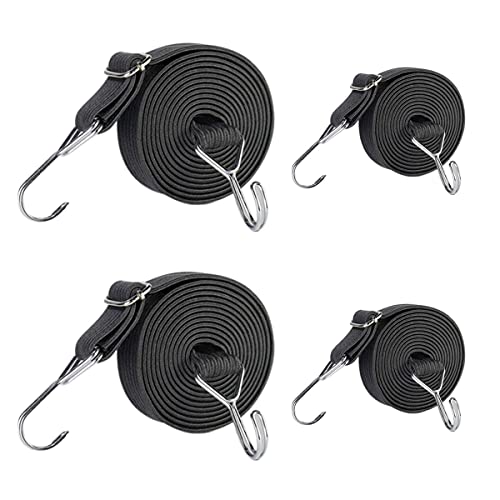 Cinchas de Amarre,Cuerdas Elasticas,4 Piezas Cinchas Moto,Correas Elásticas con Ganchos,Correas de Amarre para El Transporte Tensores Ajustables