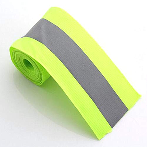 Cinta reflectante de advertencia para coser ropa de seguridad de equipaje fluorescente (verde)