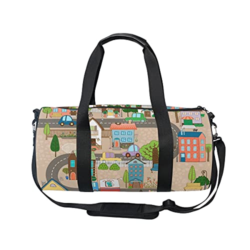 City Or Town On Road - Bolsa de deporte para hombres y mujeres