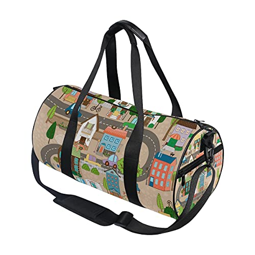 City Or Town On Road - Bolsa de deporte para hombres y mujeres