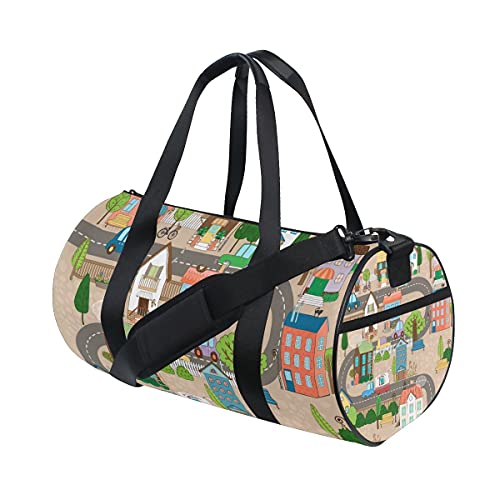 City Or Town On Road - Bolsa de deporte para hombres y mujeres