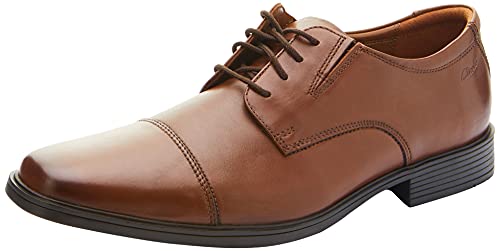 Clarks Tilden Cap, Zapatos de Cordones Derby Hombre, Marrón (Dark TanLea), 43 EU