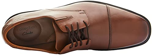 Clarks Tilden Cap, Zapatos de Cordones Derby Hombre, Marrón (Dark TanLea), 43 EU