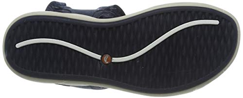 Clarks Un Bali Trek, Sandalias de Talón Abierto Mujer, Azul (Navy Combi Nbk Navy Combi Nbk), 37 EU