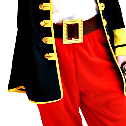 Cloudkids Disfraz de Capitán Pirata para Niños (XL 10-12 años) Disfraz de Halloween Cosplay Traje de Pirata para los niños - Infantil Disfraces Incluye Sombrero Parche y Cinturón